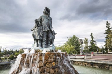 Fairbanks, Alaska, Amerika Birleşik Devletleri - 04 Ağustos 2017 - Fa şehir merkezi