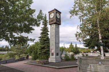 Fairbanks, Alaska, Amerika Birleşik Devletleri - 04 Ağustos 2017 - Fa şehir merkezi