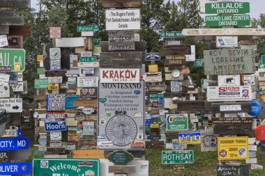 Watson Gölü, Yukon, Kanada - 20 Haziran 2017: Orman, oturum sonrası 