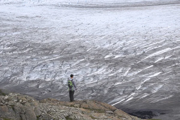 Hiker on the Exit glacier, Alaska, USA — Stock Photo, Image