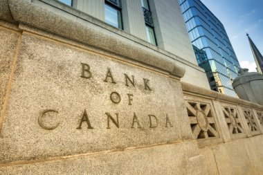 Ottawa Ontario şehir merkezindeki Kanada Bankası finans bürosu binası..