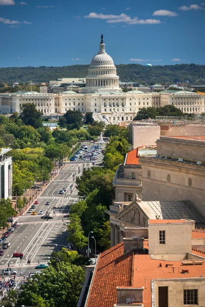 Vista Panorâmica Capitólio Dos Estados Unidos Edifício Senado Washington Eua — Fotografia de Stock