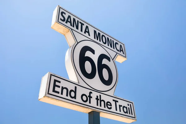 Teken Het Eindpunt Van Route Santa Monica California Usa — Stockfoto