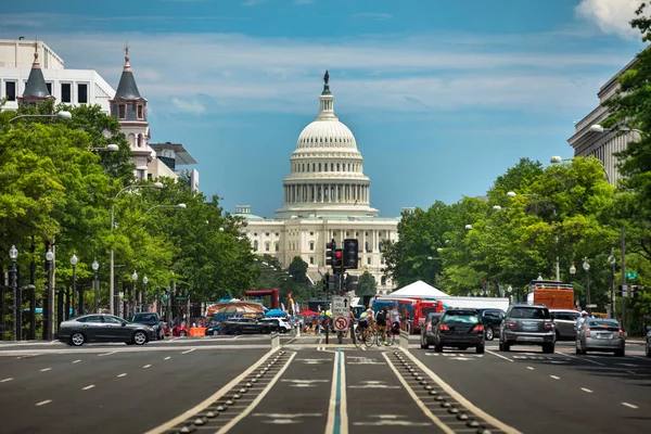 Капітолій Сша Будівля Сенату Від Центру Пенсільванії Авеню Вашингтон Сша — стокове фото