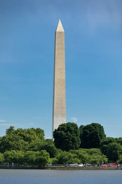 Washington Monument Och Capitol Building Tvärs Över Tidvattenbassängen Från Jefferson — Stockfoto