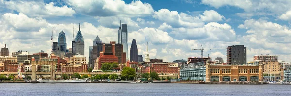 Philadelphia cityscape over the Delaware River in Pennsylvania USA
