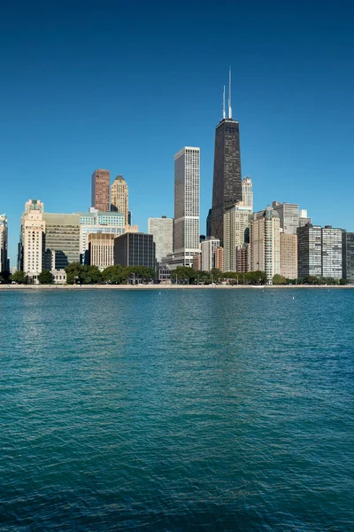 Chicago Paesaggio Urbano Attraverso Lago Michigan Lake Shore Drive Illinois — Foto Stock