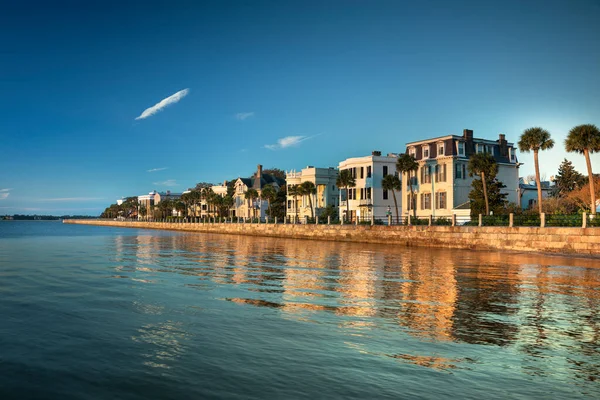 Charleston South Carolina Row Old Historic Federal Style Houses Battery — Stock Photo, Image