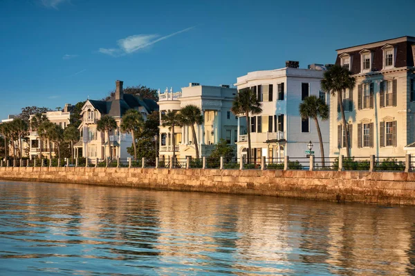 Charleston Caroline Sud Rangée Vieilles Maisons Style Fédéral Historique Sur — Photo