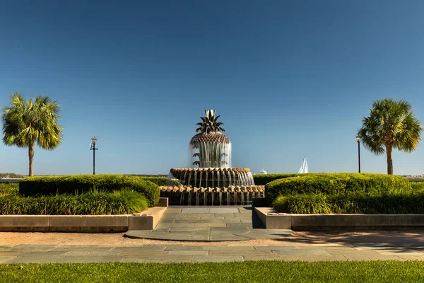 Waterfront Park Fontaine Pinapple Caroline Sud Historique Sur Rivière Cooper — Photo