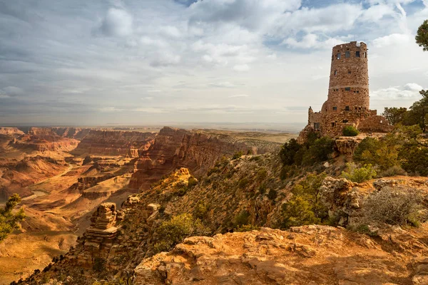 Grand Canyon Scenic View Desert View Turistická Zastávka Strážná Věž — Stock fotografie