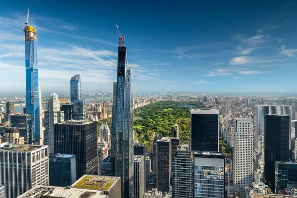 Вид Повітря Будівлі Хмарочоси Мангеттенського Неба Нью Йорку Сша — стокове фото