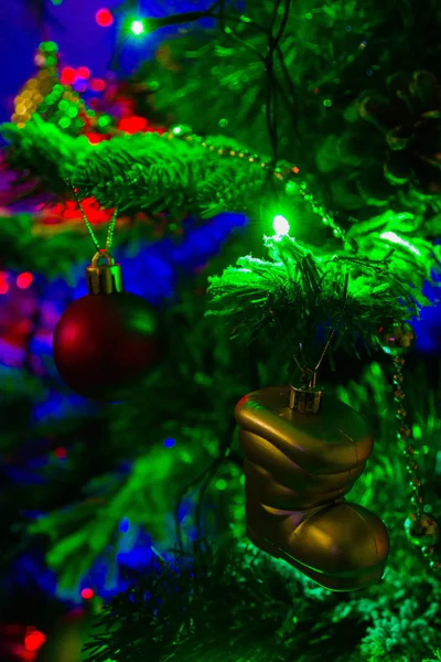 Weihnachtsbaum Mit Weihnachtsstiefel — Stockfoto