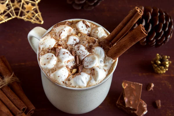 Forró csokoládé ital, karácsonyi — Stock Fotó