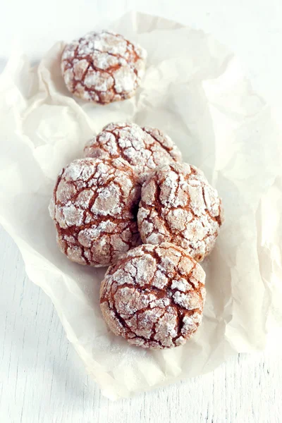 Chokolade crinkle cookies - Stock-foto