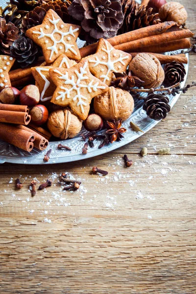 Christmas decor with cookies — Stock Photo, Image
