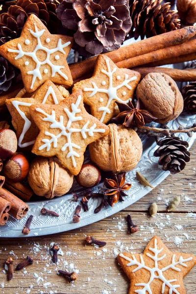 Christmas decor with cookies — Stock Photo, Image