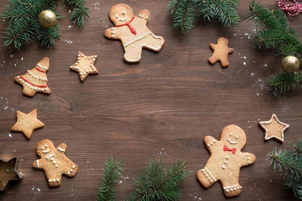 Composition de Noël avec biscuits au pain d'épice — Photo