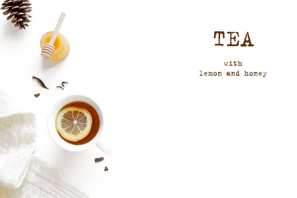 Herbata z cytryną i miodem — Zdjęcie stockowe