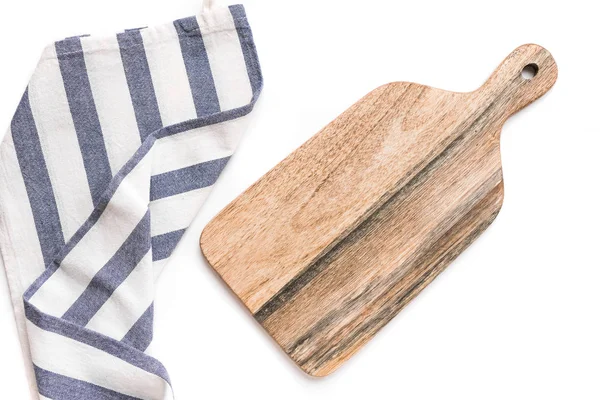 Placa de corte de madeira com guardanapo — Fotografia de Stock