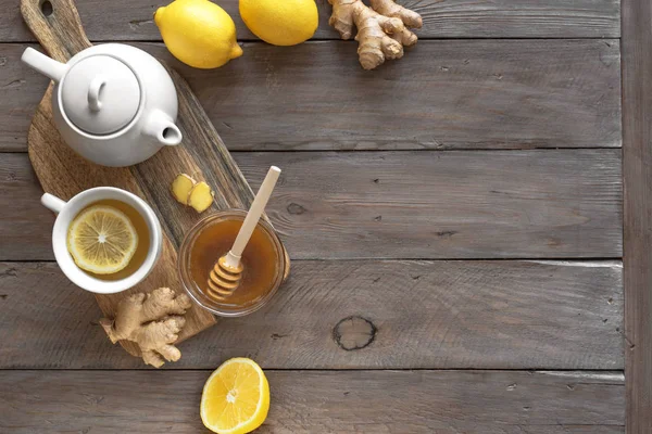 Gyömbércitromos tea mézzel — Stock Fotó