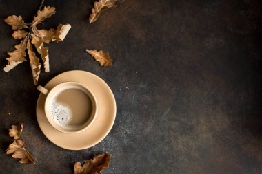 Kakao ve sonbahar yaprakları