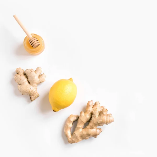 姜、柠檬和蜂蜜 — 图库照片