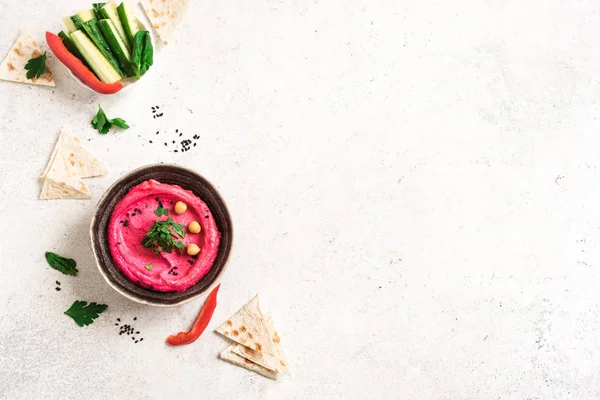 Rode bietwortel Hummus — Stockfoto