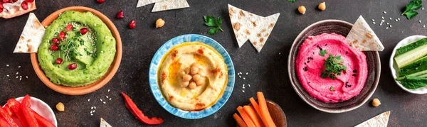 Hummus colorido conjunto — Foto de Stock