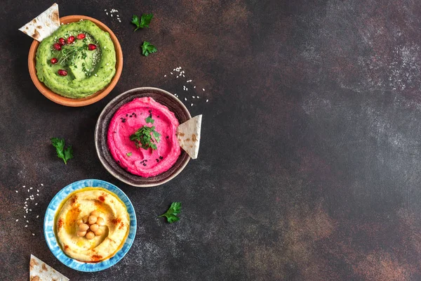 Colorful Hummus Set — 스톡 사진