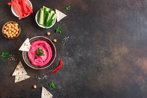 Red Beetroot Hummus — Stock Photo, Image