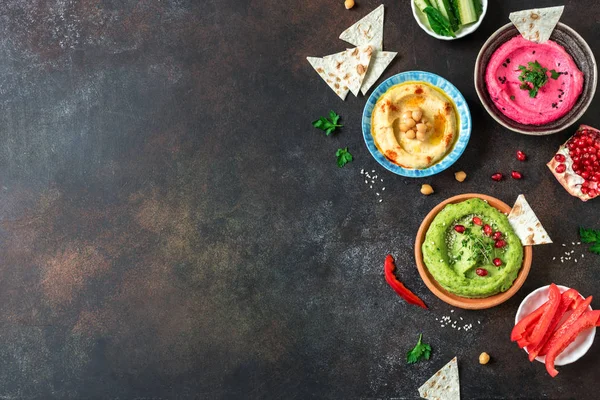 Hummus colorido conjunto — Foto de Stock