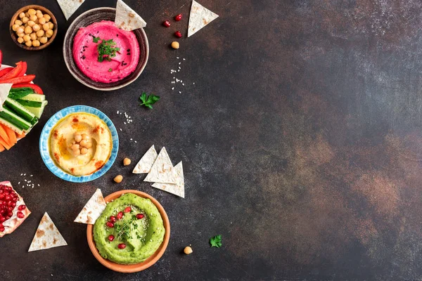 Colorful Hummus Set — Stock Photo, Image