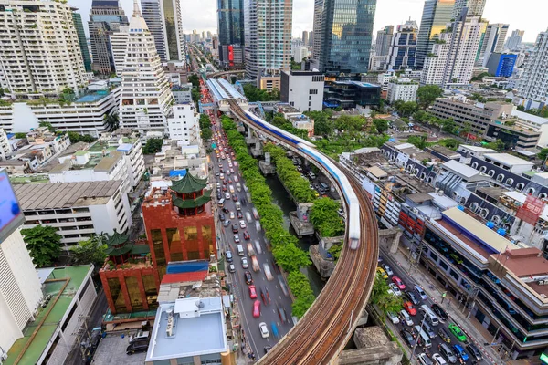 曼谷公共交通系统或港口城市 曼谷商业区的主要交通 泰国Silom — 图库照片