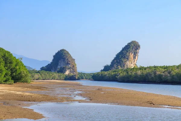 Khao Khanab Nam Βουνό Και Ποτάμι Krabi Πόλη Ορόσημο Ταϊλάνδη — Φωτογραφία Αρχείου