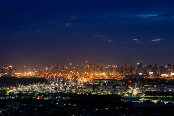 Oil Refinery City Center Skyline Bangkok Thailand — Stock Photo, Image
