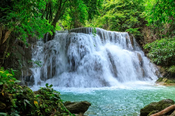 Huai Mae Khamin Cachoeira Nível Parque Nacional Khuean Srinagarindra Kanchanaburi — Fotografia de Stock