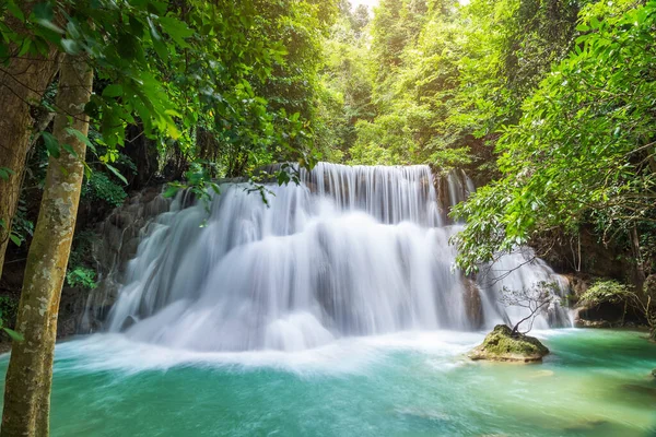 Cascada Huai Mae Khamin Nivel Parque Nacional Khuean Srinagarindra Kanchanaburi — Foto de Stock