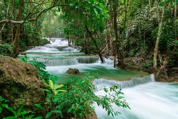 Huai Mae Khamin Úroveň Vodopádu Národní Park Khuean Srinagarindra Kanchanaburi — Stock fotografie