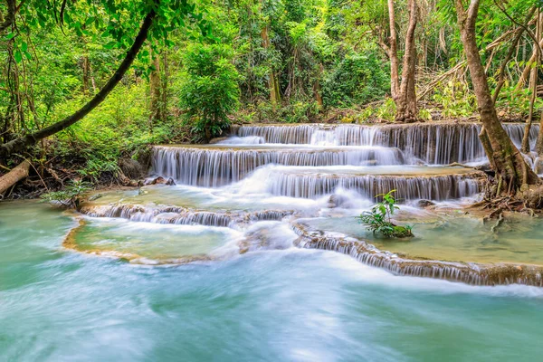 Huai Mae Khamin Wasserfall Stufe Khuean Srinagarindra Nationalpark Kanchanaburi Thailand — Stockfoto