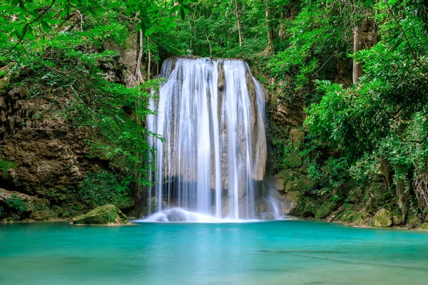 Waterfall Cliff Level Erawan National Park Kanchanaburi Ταϊλάνδη — Φωτογραφία Αρχείου