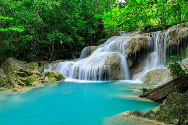 Wasserfall Stufe Erawan Nationalpark Kanchanaburi Thailand — Stockfoto