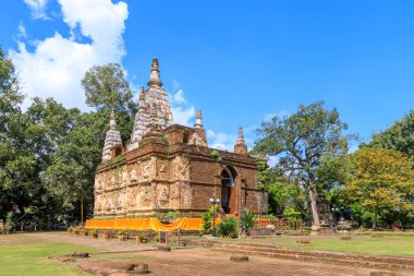 Wat Photharam Maha Wihan (Chet Yot) Chiang adama Chiang Mai, Tayland kuzeyinde Antik pagoda