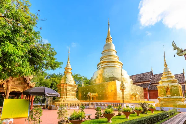 Kápolna Arany Pagoda Wat Phra Singh Woramahawihan Chiang Mai Thaiföld — Stock Fotó