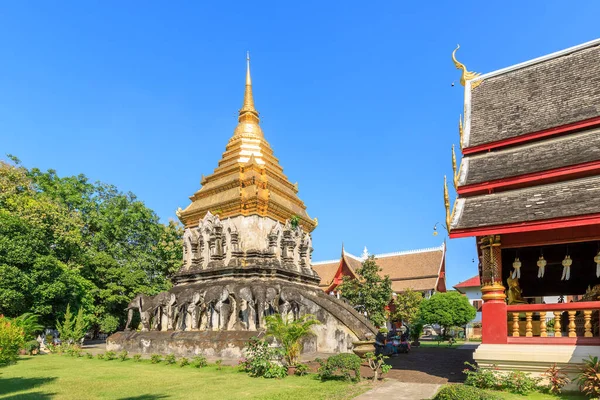 Capilla Pagoda Dorada Wat Chiang Man Chiang Mai Norte Tailandia —  Fotos de Stock
