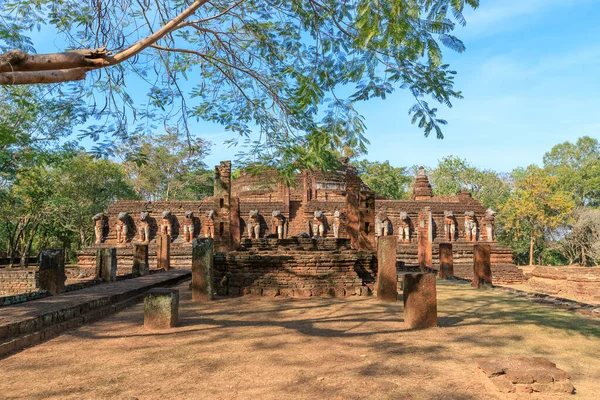 Wat Chang Rob Templo Kamphaeng Phet Parque Histórico Património Mundial — Fotografia de Stock