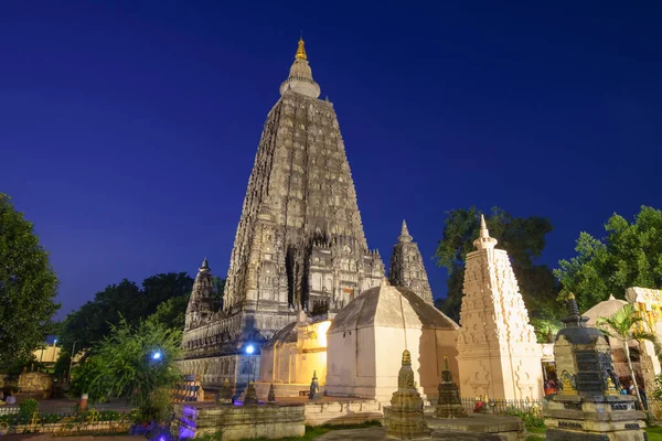 Mahabodhi Templo Noite Bodh Gaya Índia Local Onde Buda Gautam Fotografia De Stock