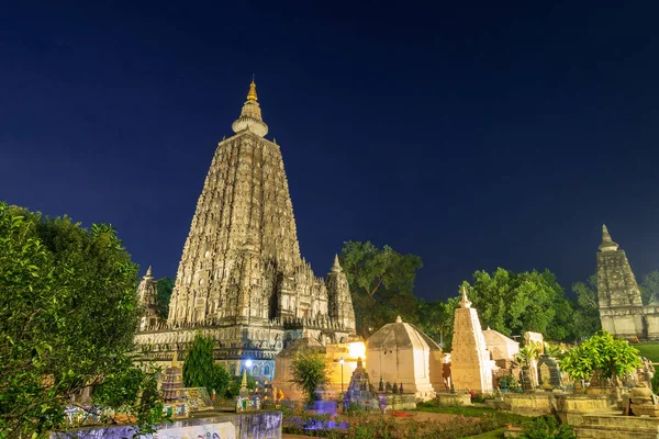 Mahabodhi Templo Noche Bodh Gaya India Sitio Donde Buda Gautam —  Fotos de Stock