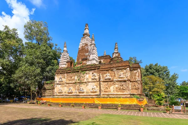 Ancient pagoda at Wat Photharam Maha Wihan (Chet Yot) Chiang Man in Chiang Mai, North of Thailand