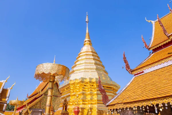 Wat Phra Doi Suthep Chiang Mai Tayland Kuzeyinde Ünlü Tapınağı — Stok fotoğraf
